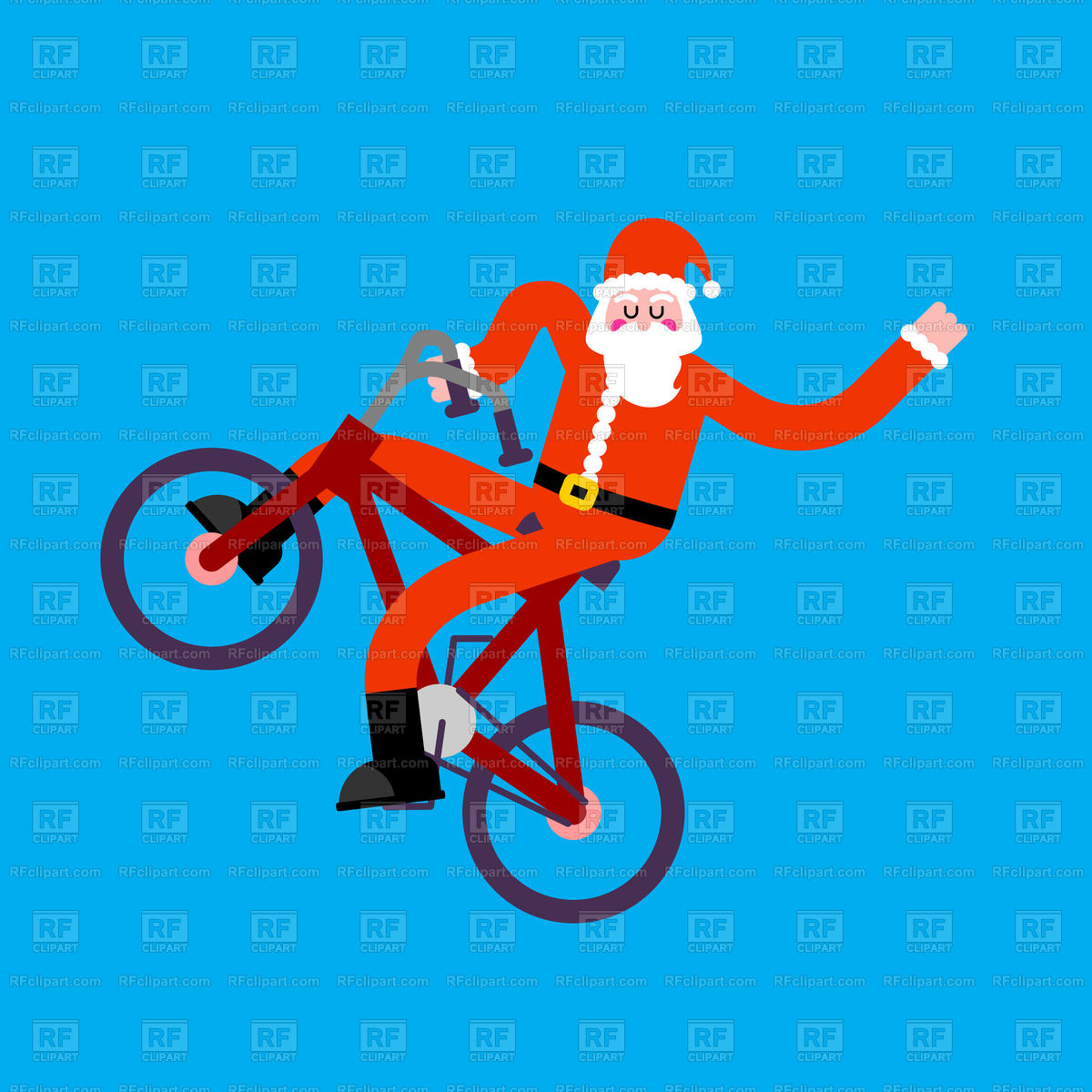 1200x1200 Santa Claus On Bicycle Bmx Vector Image Of Holiday Maryvalery