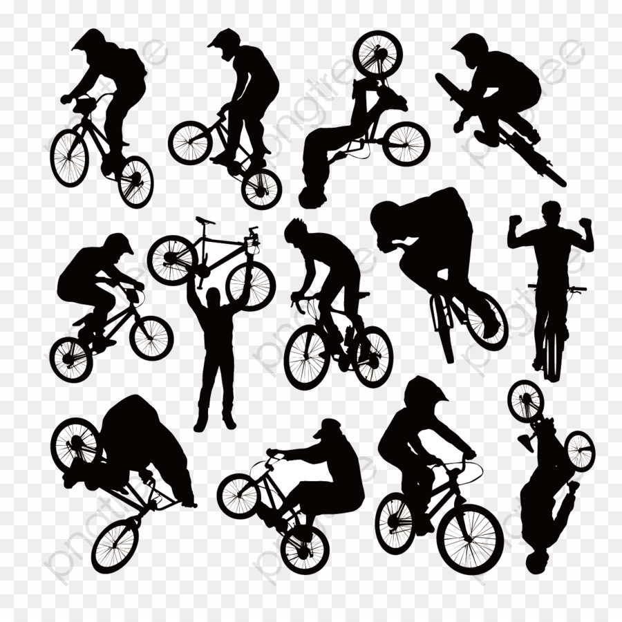 900x900 Bike Silhouette Bmx Vector Png Bicycle Bmx Clipart Download