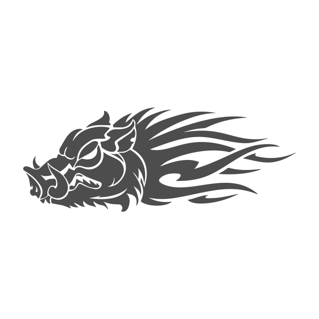640x640 Wild Boar Flame Vector Image, Design, Nature, Animal Png