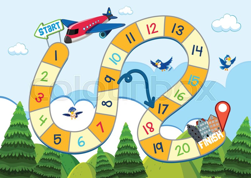 800x566 Board Game With Travel Template Stock Vector Colourbox