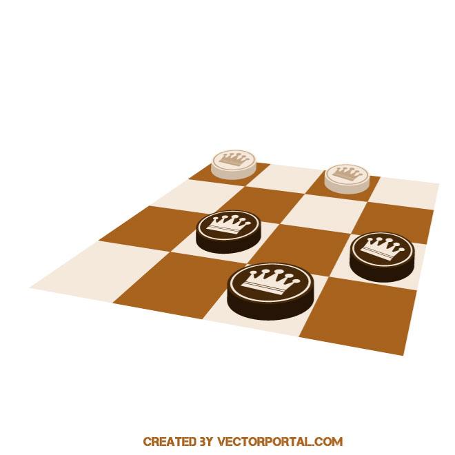 660x660 Checkers Game Vector Image