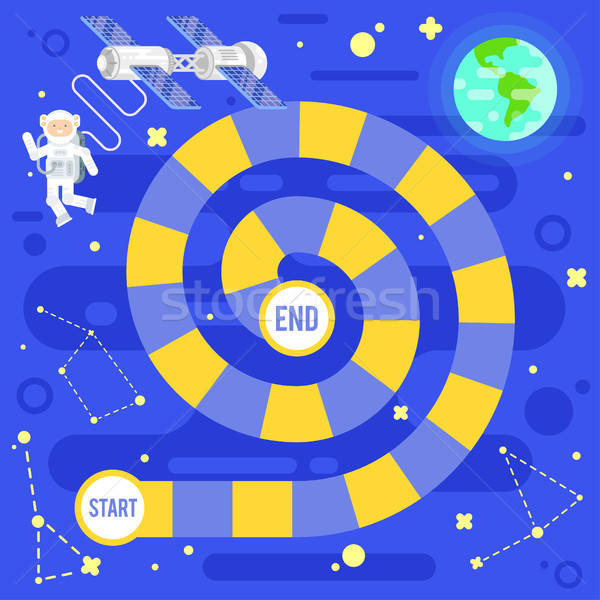 600x600 Illustration Of Kids Science And Space Board Game Vector