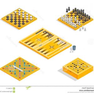 300x300 Board Games Icons Set Isometric View Vector Include Backgammon