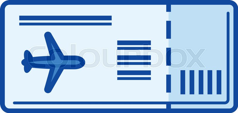 799x381 Boarding Pass Vector Line Icon Stock Vector Colourbox
