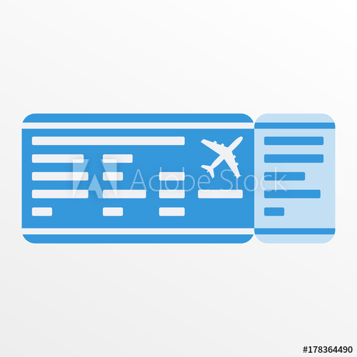 500x500 Airplane Ticket Or Boarding Pass Icon Blank Of Plane Ticket