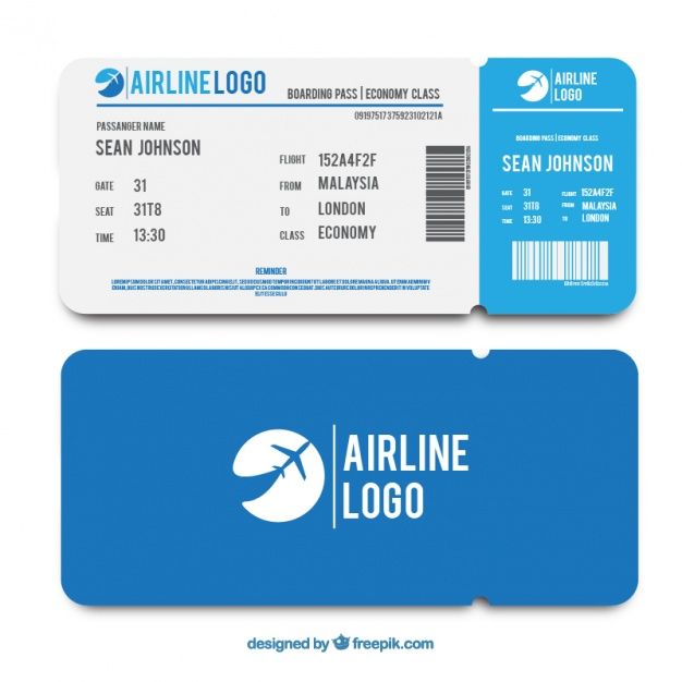 626x626 Flat Template Of Blue Boarding Pass Free Vector Ccd Boarding
