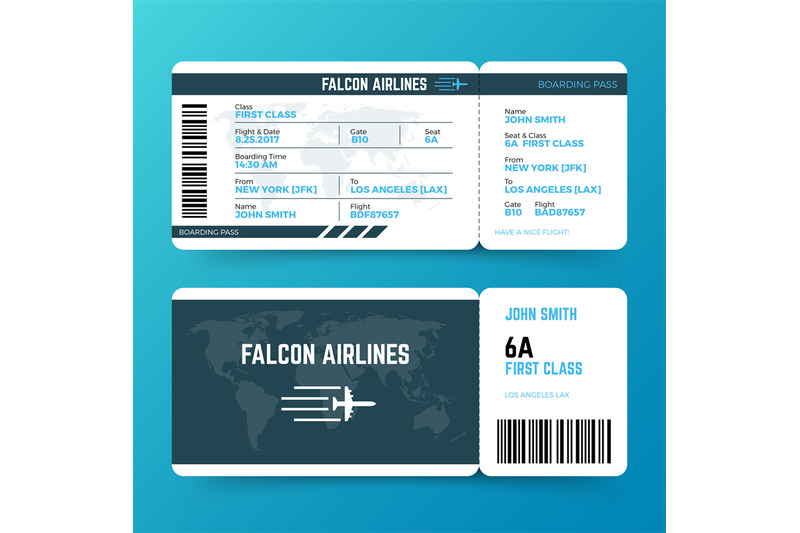 800x533 Modern Airline Travel Boarding Pass Ticket Vector Template
