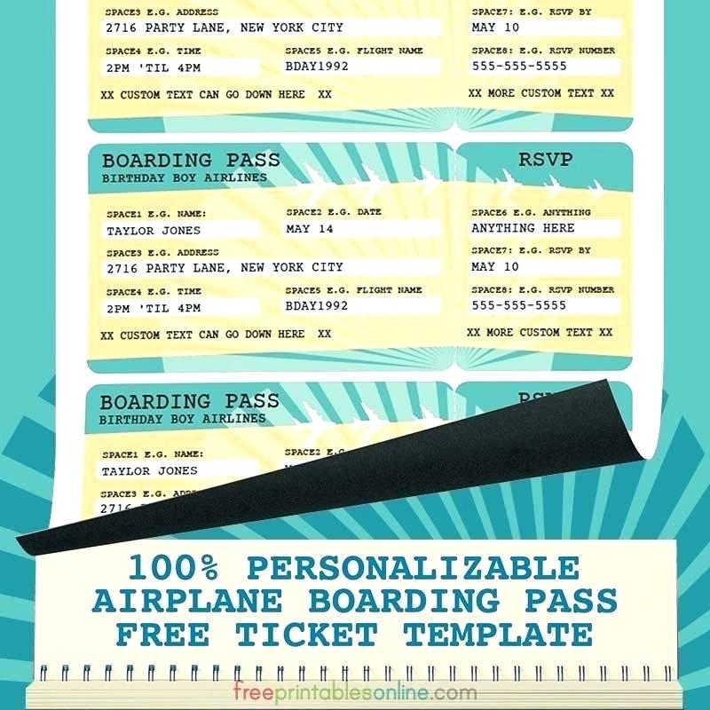 800x800 Plane Ticket Template Airplane Flight Blank Boarding Pass Vector