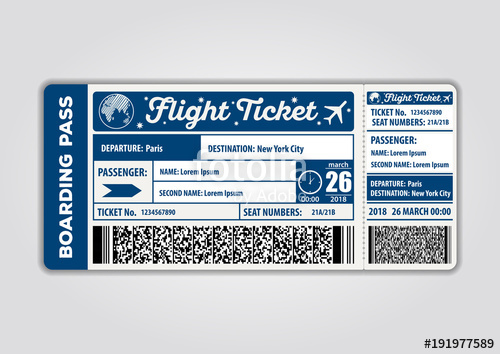 500x354 Vector Image Of Airline Boarding Pass Ticket Vector Illustration