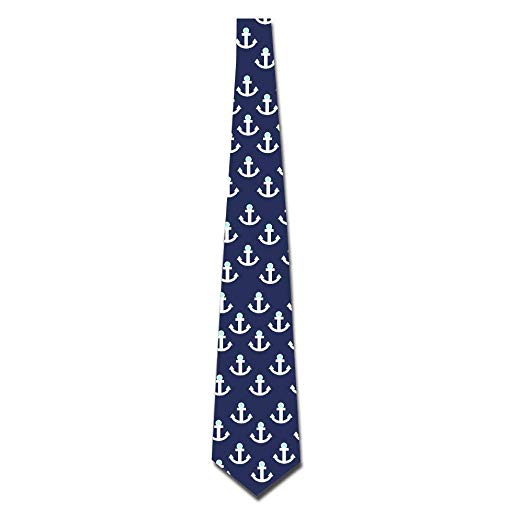 522x522 Men's Boat Anchor Vector Ocean Decoration Fashion Wide Neck Ties