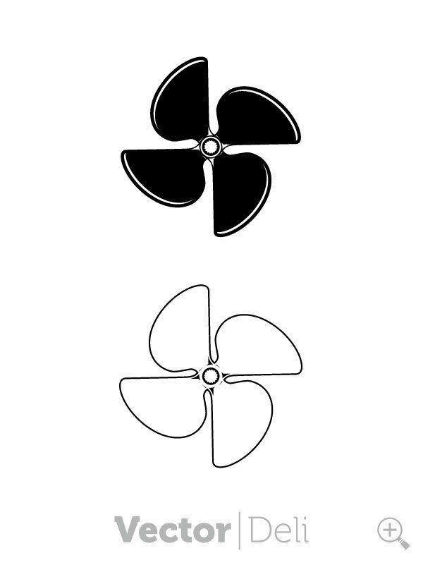 600x801 Vector Blade Boat Propeller Front View Vinyl Ready Both