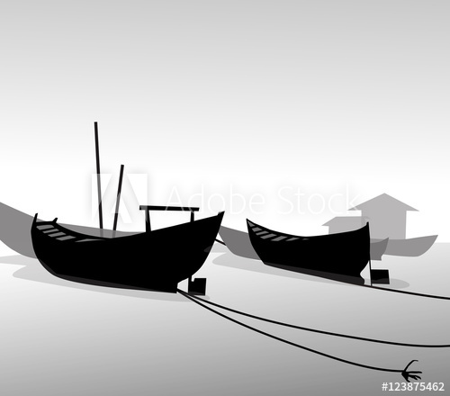 500x440 Fishing Boats Silhouette