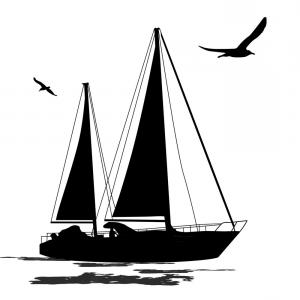 300x300 Photostock Vector Silhouette Of A Sailing Boat On A White