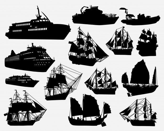 626x502 Ship And Boat Transportation Silhouette Vector Premium Download