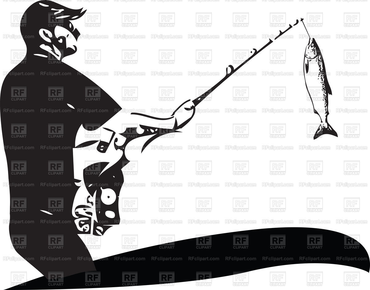 1200x940 Silhouette Of Man Fishing From The Boat Vector Image