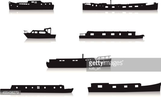 534x321 Vector Art Canal Boat Silhouettes Birmingham In Canal