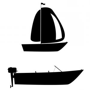 300x300 Boat Two Black Silhouette Vector Studiogrfx