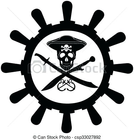 450x470 Pirate Steering Wheel Vector