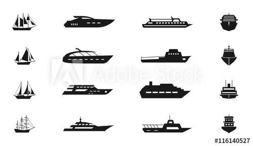 Ship And Boat Vector Icon Set Of Ship For Travel, Illustration 500x289 Ship And Boat Vector Icon Set Of Ship For Travel, Illustration