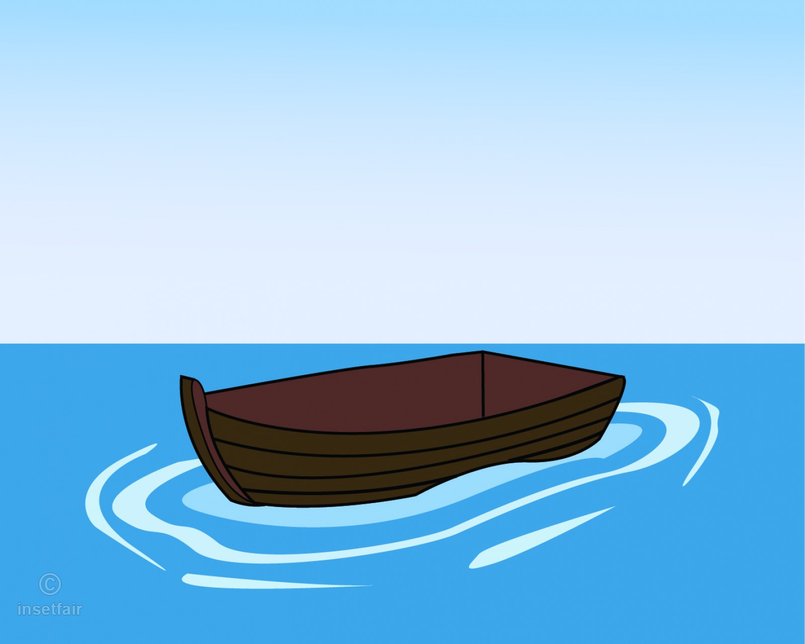 Wooden Boat Vector Illustration On Seawater 1600x1279 Wooden Boat Vector Illustration On Seawater