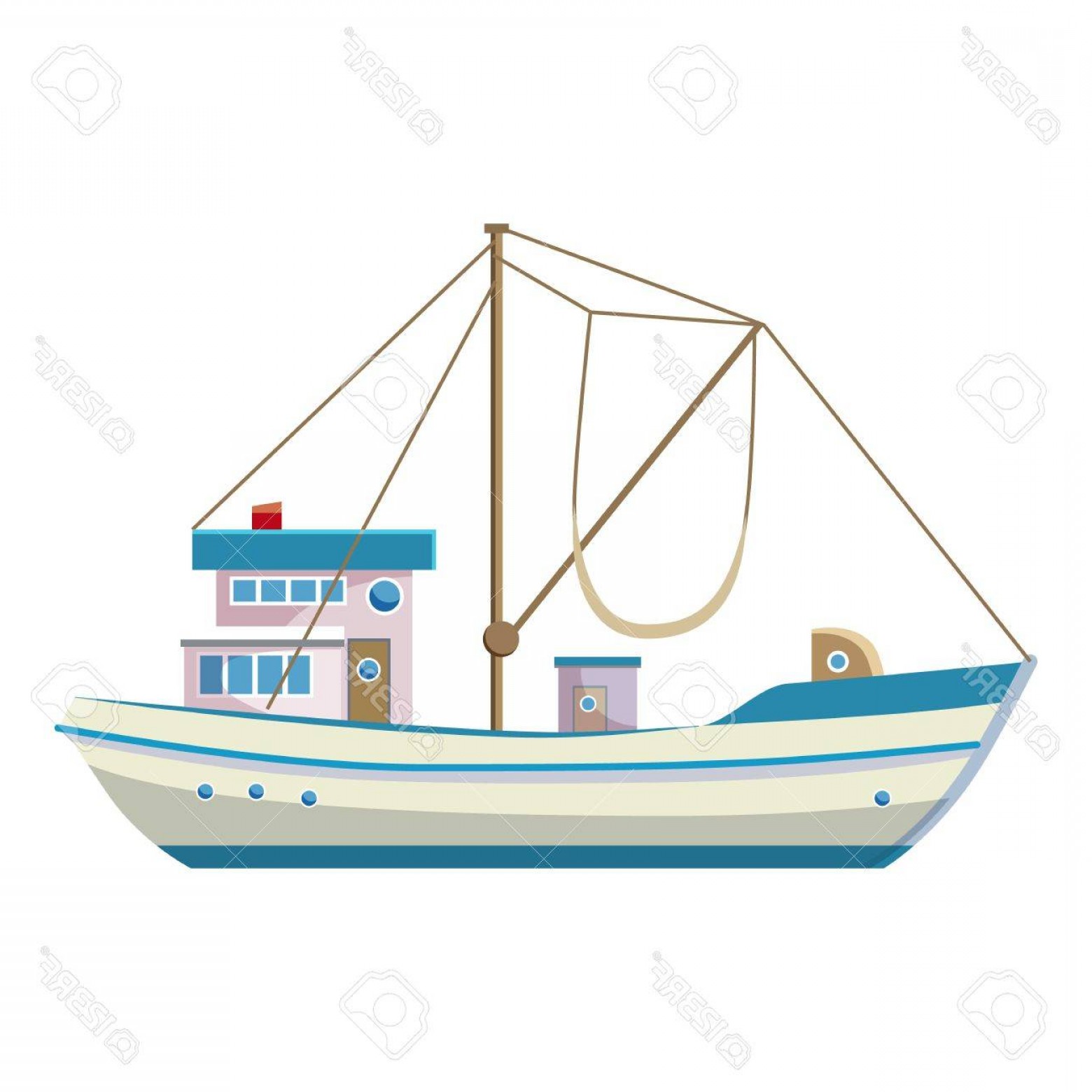 1560x1560 Fishing Boat Vector Art Studiogrfx