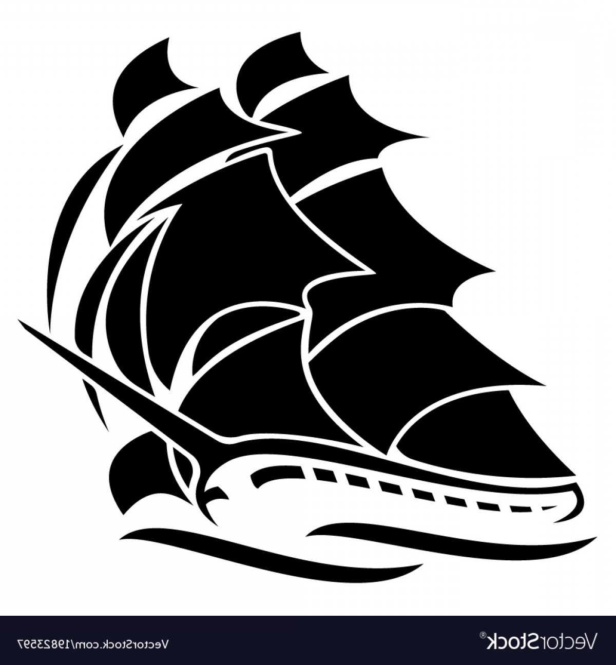1200x1296 Sailing Ship Vector Art Handandbeak