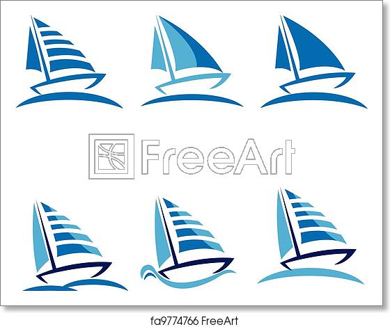 560x470 Free Art Print Of Set Of Boats Vector Logo Design Freeart