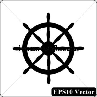 Nautical Wheel Black Icon Vector 324x324 Nautical Wheel Black Icon Vector