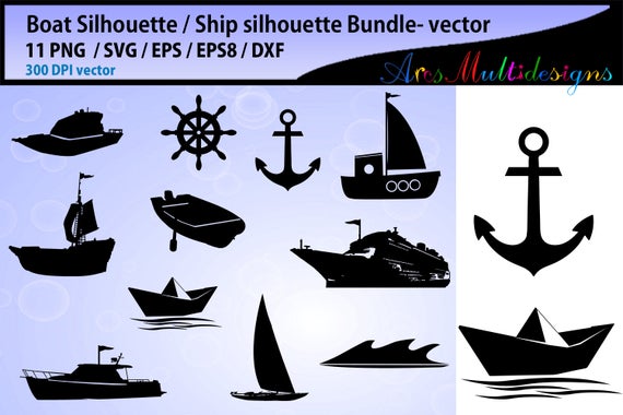 Boat Silhouette Anchor Sailor Ship Vector 570x380 Boat Silhouette Anchor Sailor Ship Vector
