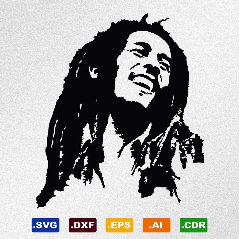 794x794 Bob Marley Portrait Dxf Cdr Vector For Etsy