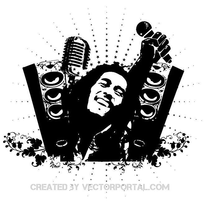 660x660 Free Bob Marley Tribute Vector Illustration Files, Vectors