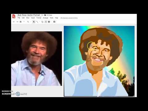 480x360 Vector Portrait Bob Ross