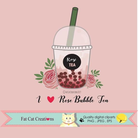 570x567 Boba Tea Bubble Rose Tea Digital Print Postervector