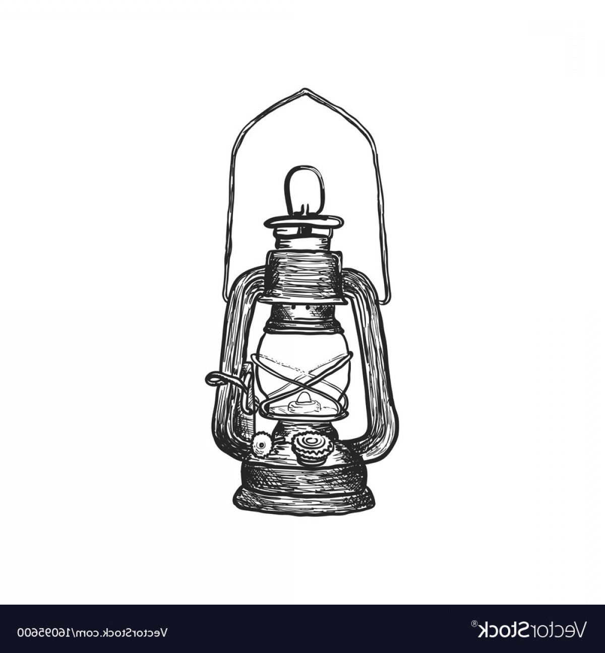 1200x1296 Oil Lamp Vintage Hand Drawn Lanterns Vector Createmepink
