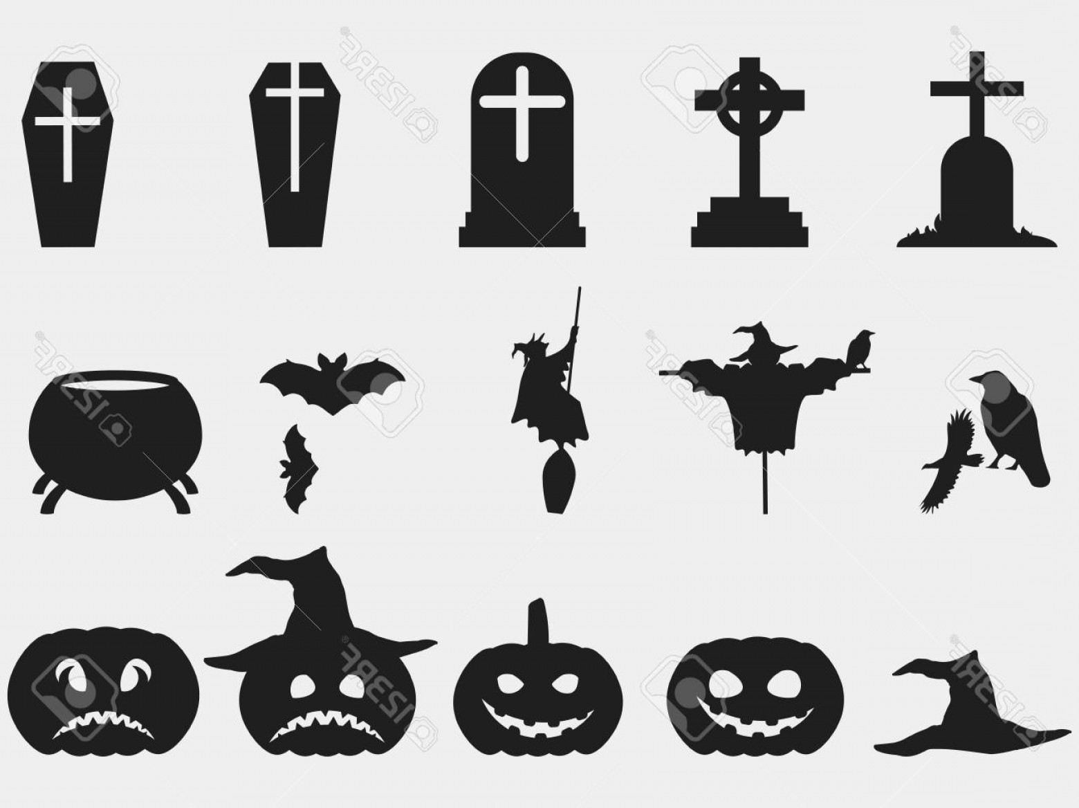 1560x1168 Photostock Vector Halloween Set Of Symbols Soidergi