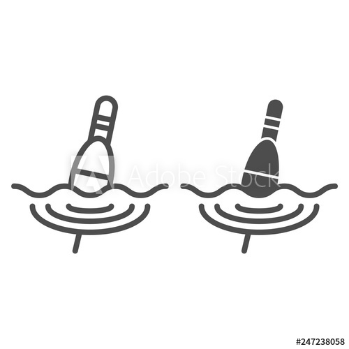 Fishing Float Line And Glyph Icon Bobber Vector Illustration 500x500 Fishing Float Line And Glyph Icon Bobber Vector Illustration