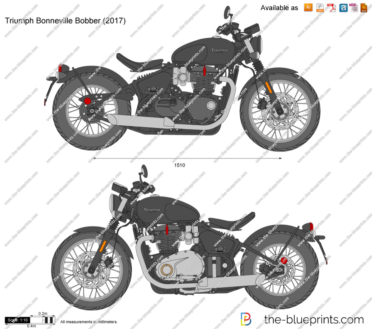 Triumph Bonneville Bobber Vector Drawing 1280x1132 Triumph Bonneville Bobber Vector Drawing
