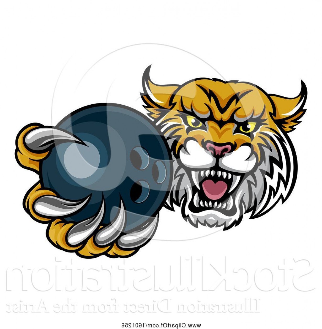 Vector Illustration Of Tough Bobcat Lynx Monster Mascot Holding 1228x1252 Vector Illustration Of Tough Bobcat Lynx Monster Mascot Holding