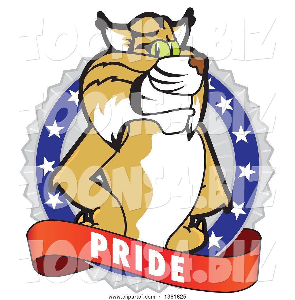 Vector Illustration Of A Cartoon Bobcat Mascot On A Pride Badge 1024x1044 Vector Illustration Of A Cartoon Bobcat Mascot On A Pride Badge