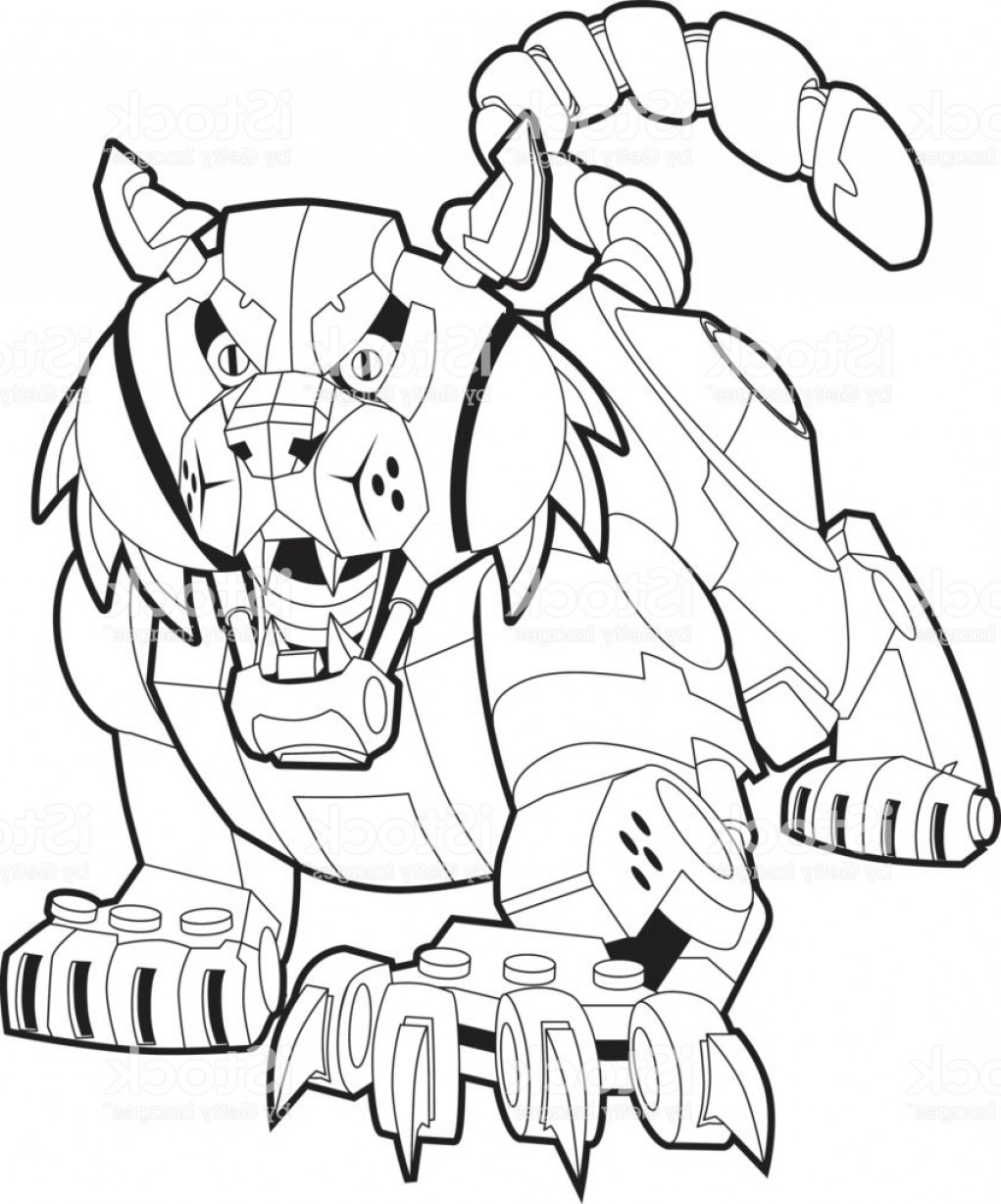 1021x1228 Mechanical Robot Bobcat Or Wildcat Vector Mascot Illustration Gm