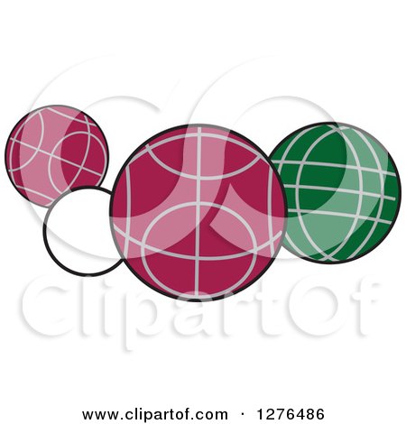 450x470 Clipart Of White, Red And Green Bocce Balls