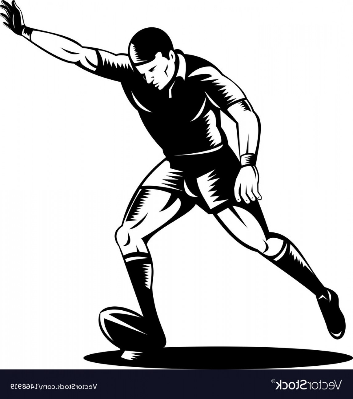 1147x1296 Rugby Player Kicking The Ball Vector Handandbeak