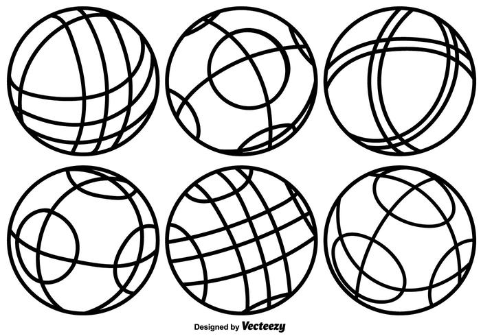 700x490 Vector Bocce Balls Line Icons