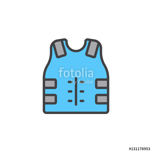 Bulletproof Vest, Body Armor Line Icon, Filled Outline Vector Sign 500x500 Bulletproof Vest, Body Armor Line Icon, Filled Outline Vector Sign