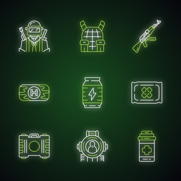 Online Game Inventory Neon Light Icons Set Esports, Cybersports 626x626 Online Game Inventory Neon Light Icons Set Esports, Cybersports