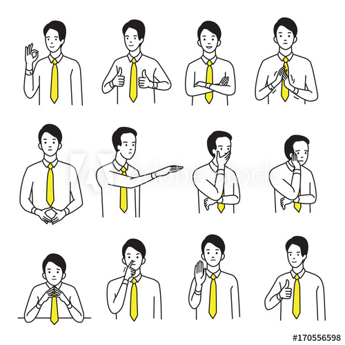 Body Language Hand Sign Set 500x500 Body Language Hand Sign Set