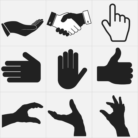 Hands Icons Collection, A Set Of Gestures, Body Language 450x450 Hands Icons Collection, A Set Of Gestures, Body Language