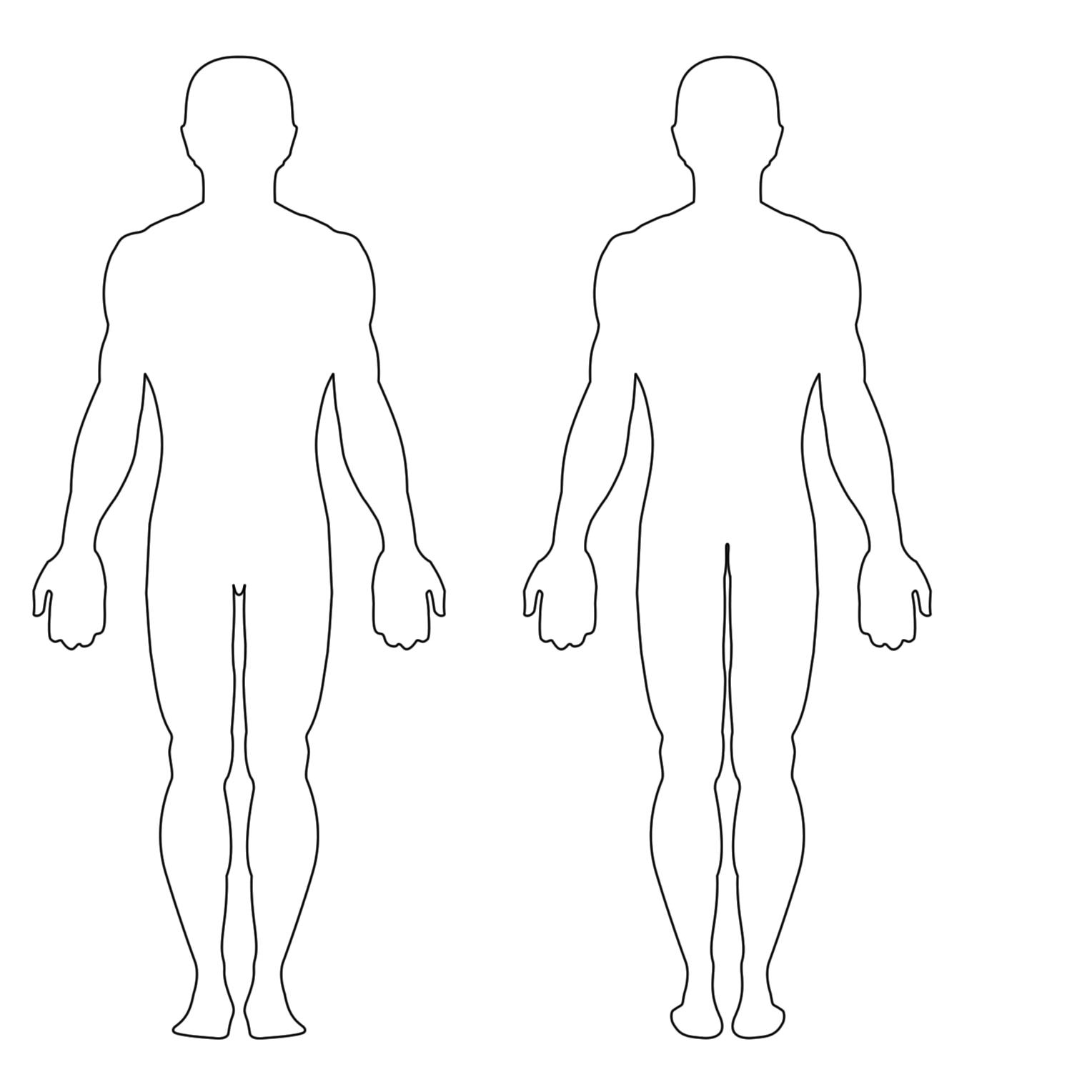 1528x1528 Human Body Outline Printable