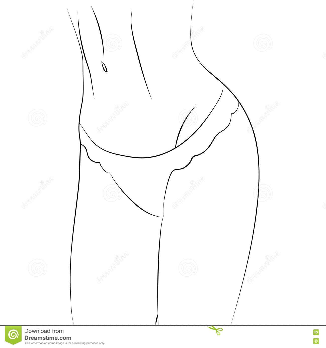 1300x1390 Stylized Female Body Outline Vector Stock Vector