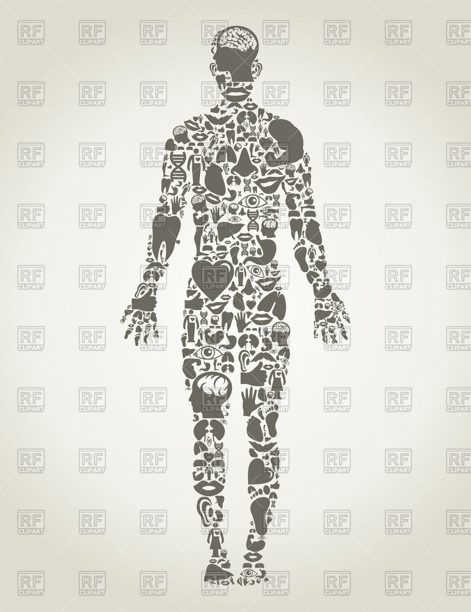 923x1200 Human Made Of Body Parts Icons Vector Image Of People